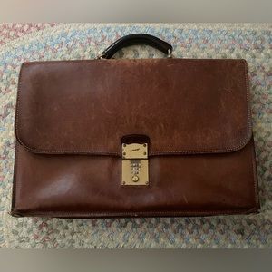 Vintage Brown Leather Schlesinger Soft Beiefcase